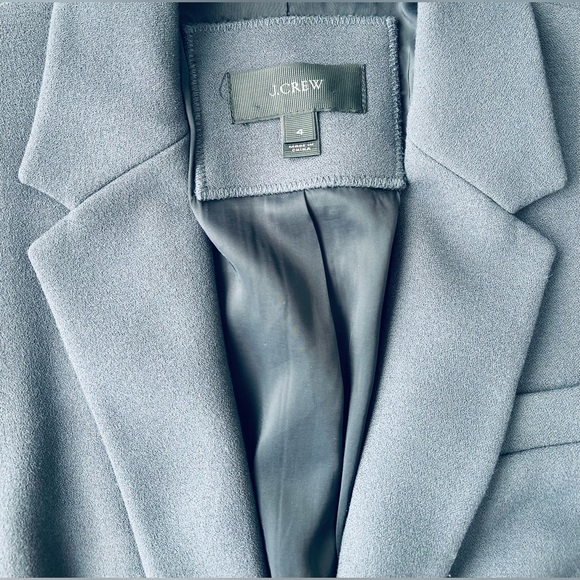 J Crew Womens 4 Bonded Crepe one button Blazer Jacket Slate Gray - Picture 4 of 10